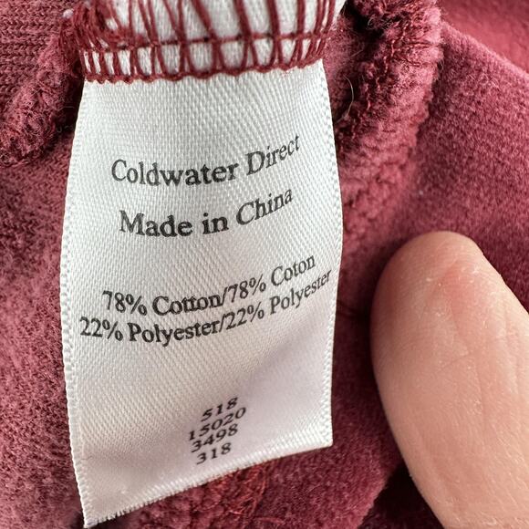 Coldwater Creek Pullover Womens XL Burgundy Cowl Neck Velour Tunic Pockets Comfy - Picture 7 of 10